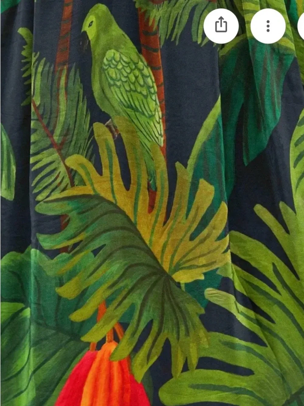 FARM Rio Black Maxi Dress with Green & Red Tropical Leaves - Picture 4 of 10